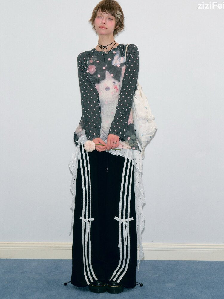 Polka Dot Raglan Cat Sleeve Shirt【s0000017885】