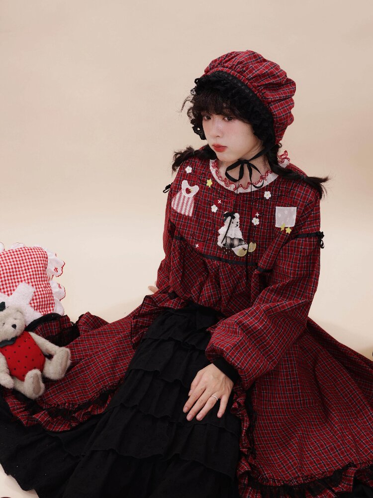 Plaid Doll Style BB Hat【s0000019290】