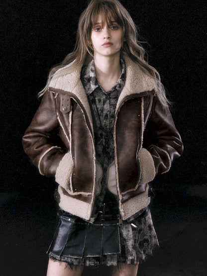 BROWN SHAKER FUR COAT [S0000010764]