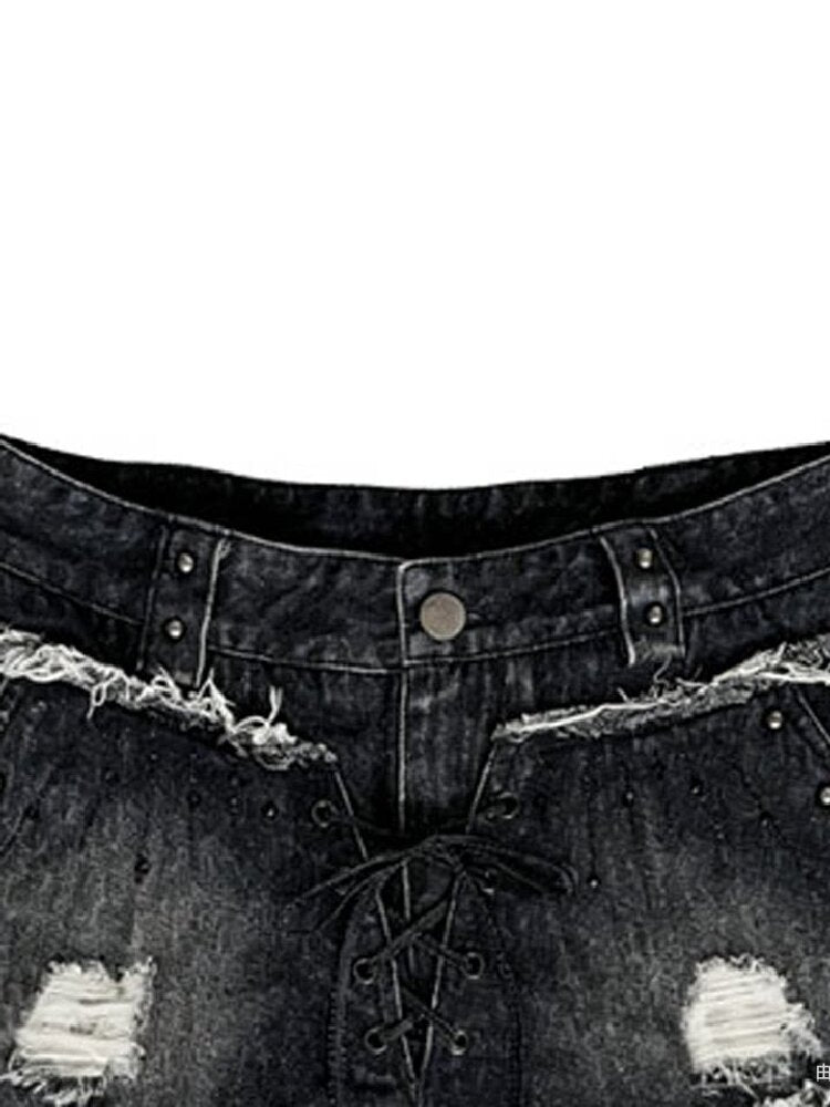 Street Punk Ripped Frayed Jeans【s0000018179】