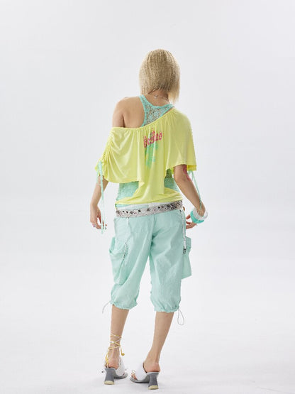 Mint Green Rhinestone Casual Pants【s0000017636】