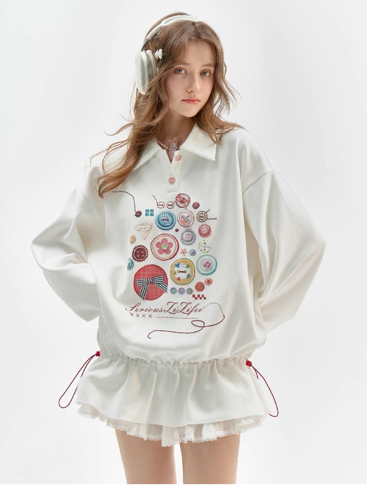 Polo Neck Waisted Sweatshirt Dress【s0000011516】