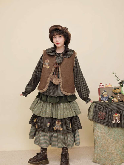 Vintage Girl Bear Dessert Cake Skirt【s0000014843】