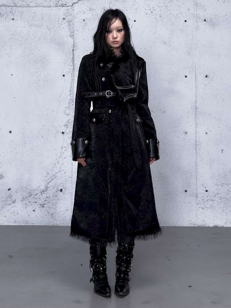 Dark Court Leopard Suede Fur Coat【s0000014925】