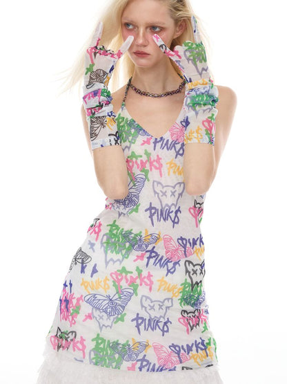 Slim-fit elastic punk Y2K dress【s0000012984】