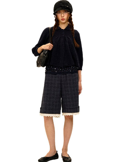 Lace Patchwork Vintage Plaid Pants【s0000017934】