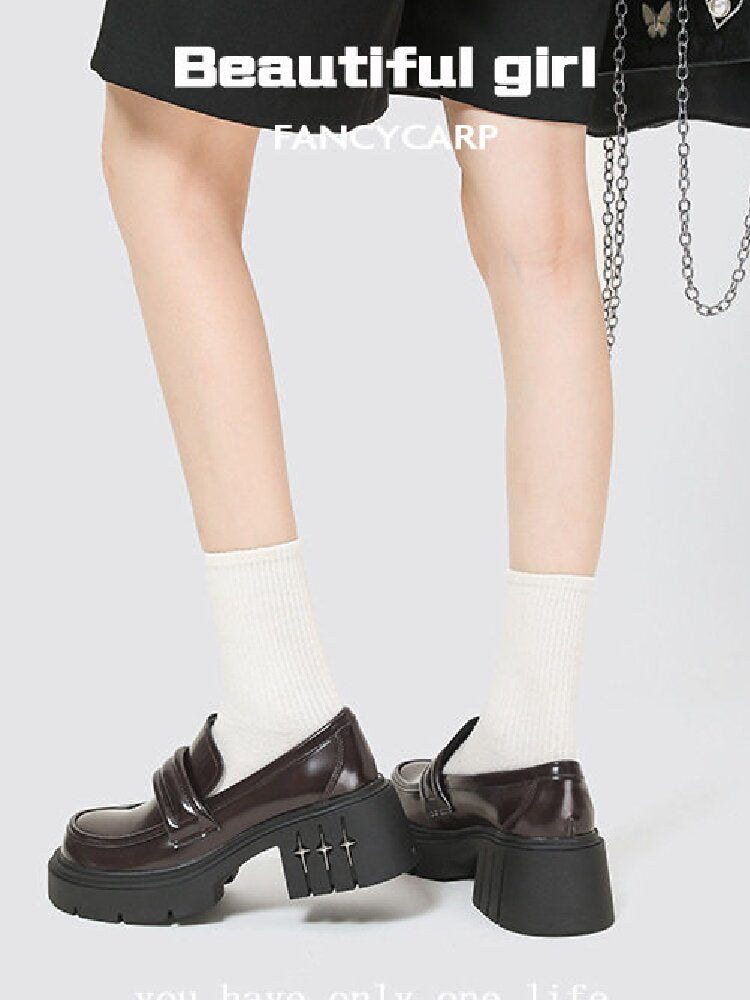 Thick Soled Casual Heel Loafers【s0000015718】