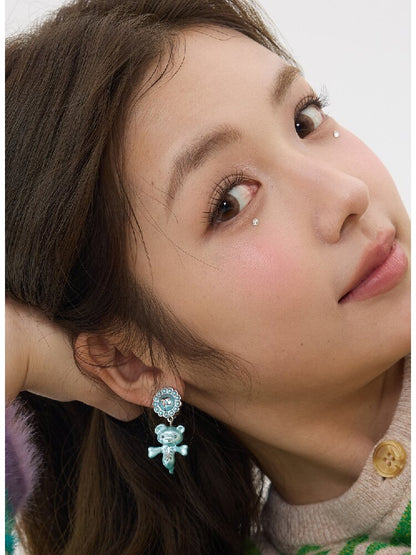 Two Color Resin Bear Ghost Earrings【s0000016190】