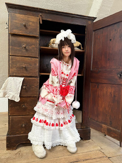 Bear Cake Fair Isle Cardigan【s0000018537】