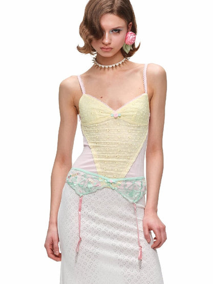 Rose Jacquard Patchwork Knit Vest【s0000016906】