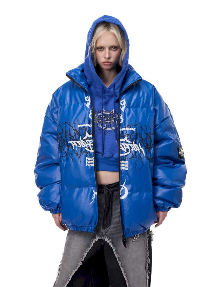 Logo PU Leather High Collar Suit【s0000015137】