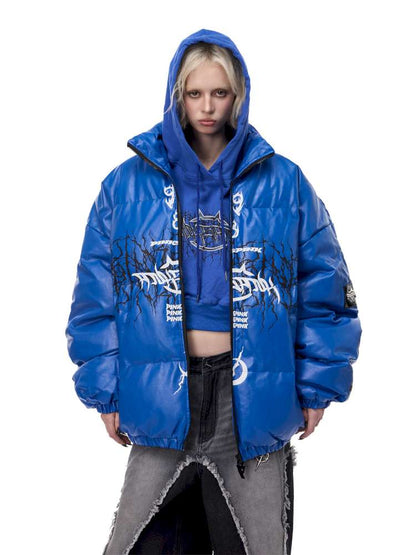 Logo PU Leather High Collar Suit【s0000015137】