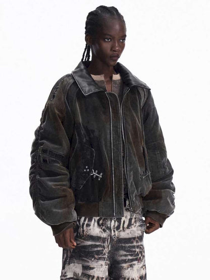 Distressed Corduroy Racing Jacket【s0000015170】