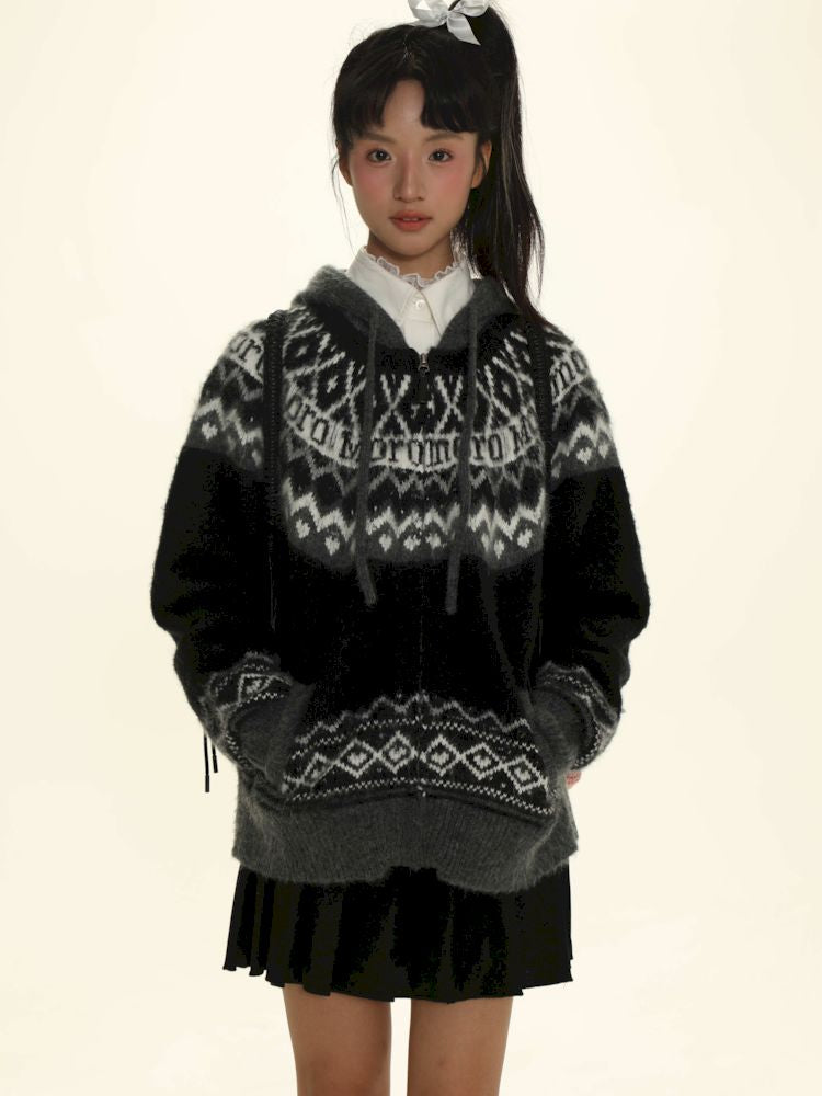 Fair Isle Striped Knit Top【s0000006024】