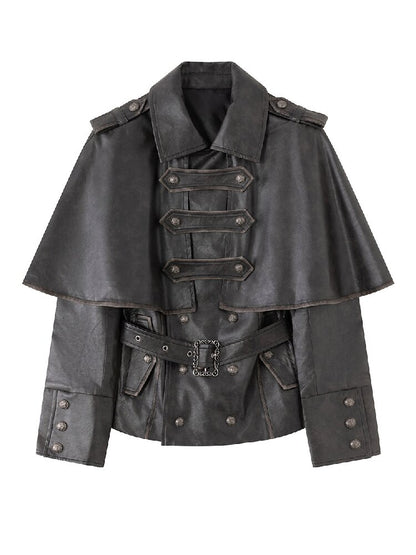 Vintage Belt Cavalry Cape Jacket【s0000018520】
