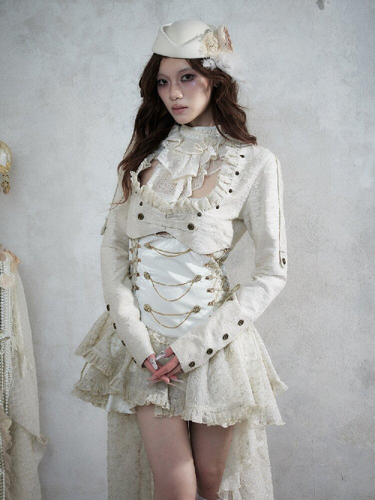Baroque Lace Wool Equestrian Beret【s0000017994】