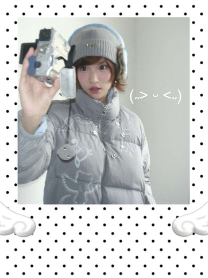 Dreamcore Blue Gray Reversible Padded Jacket【s0000014698】