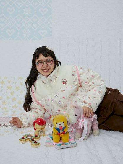 Print Patchwork Warm Down Jacket【s0000015038】