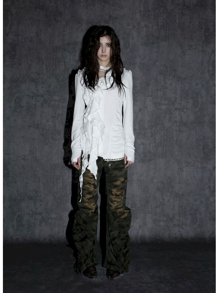 Ruffle Edge Vintage Knit Cardigan【s0000011271】