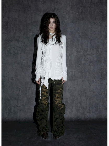 Ruffle Edge Vintage Knit Cardigan【s0000011271】