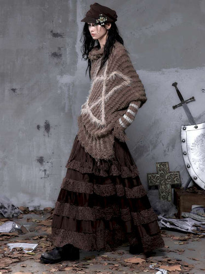 Lace Suede Fringe A-line Skirt【s0000014649】