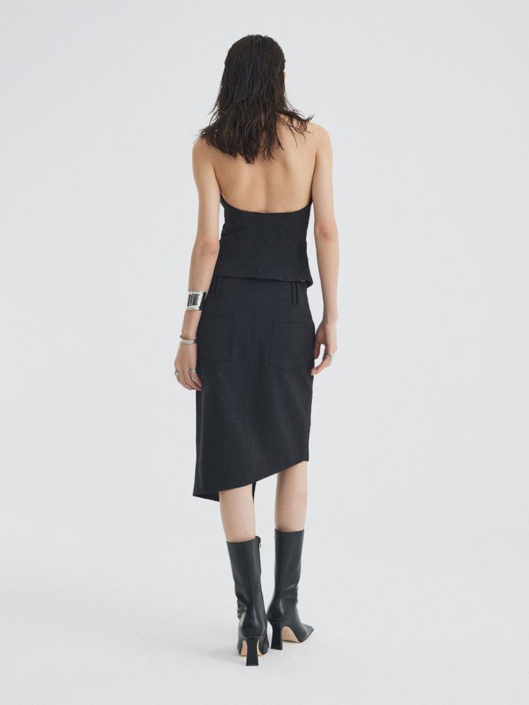 Asymmetric Slit Hem Suit【s0000007346】