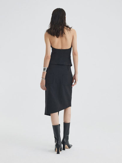 Asymmetric Slit Hem Suit【s0000007346】