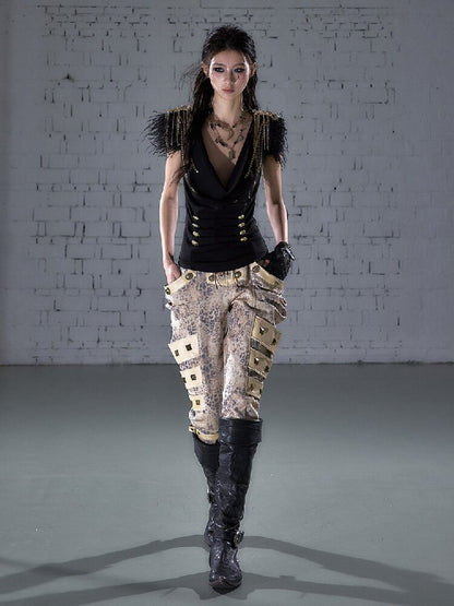 Parched Ostrich Feather Vest【s0000016200】