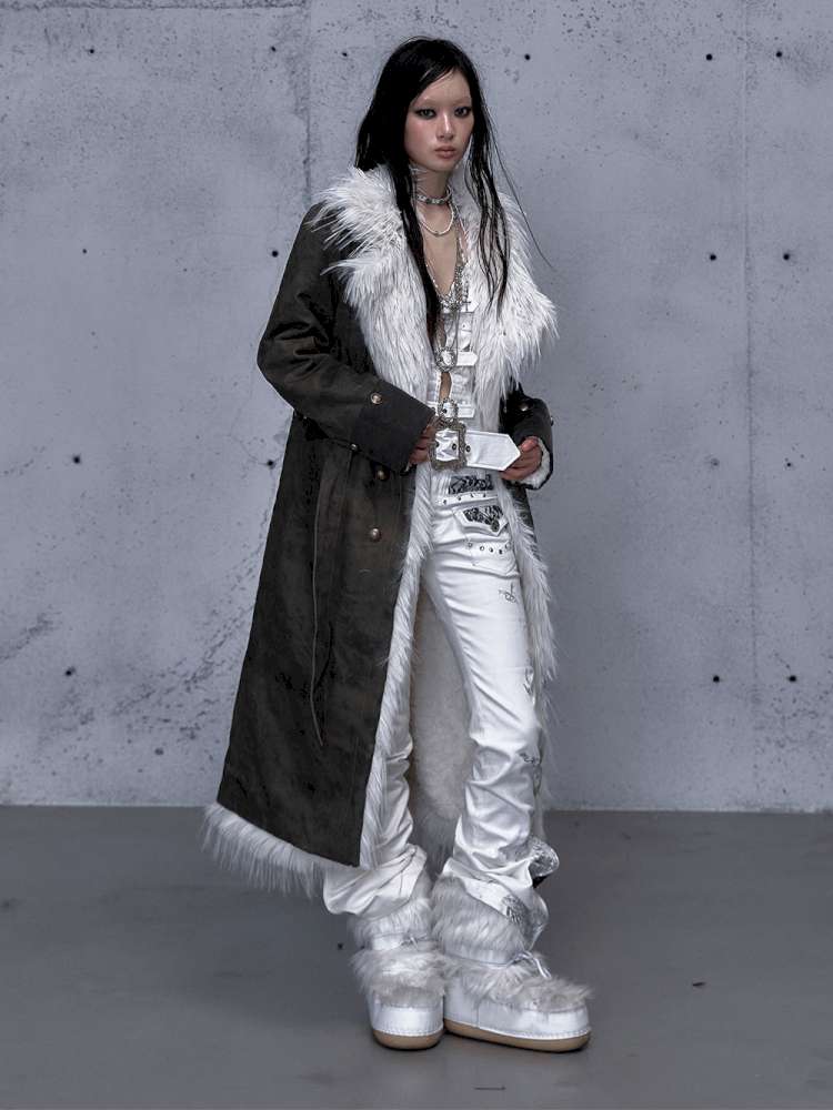 Modern Knight Fur Long Trench Coat【s0000014924】