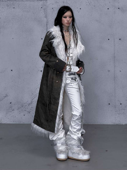 Modern Knight Fur Long Trench Coat【s0000014924】