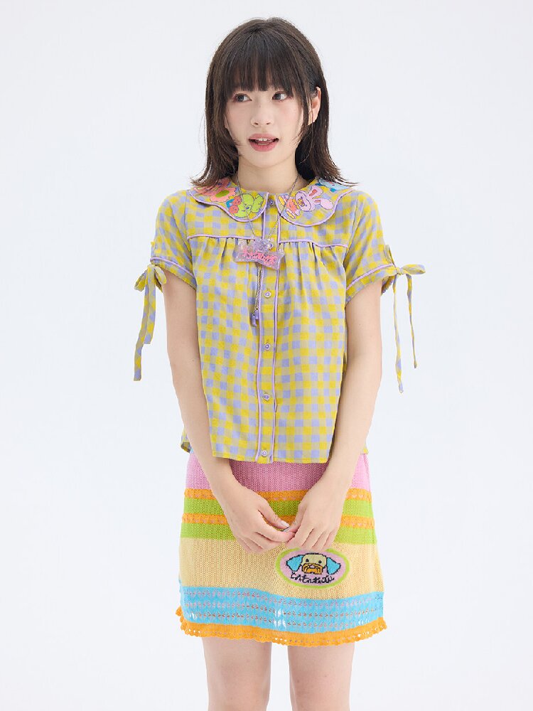 Animal Embroidered Doll Collar Shirt【s0000017695】
