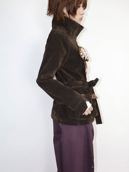 Vintage Badge Suede Patchwork Jacket【s0000018668】