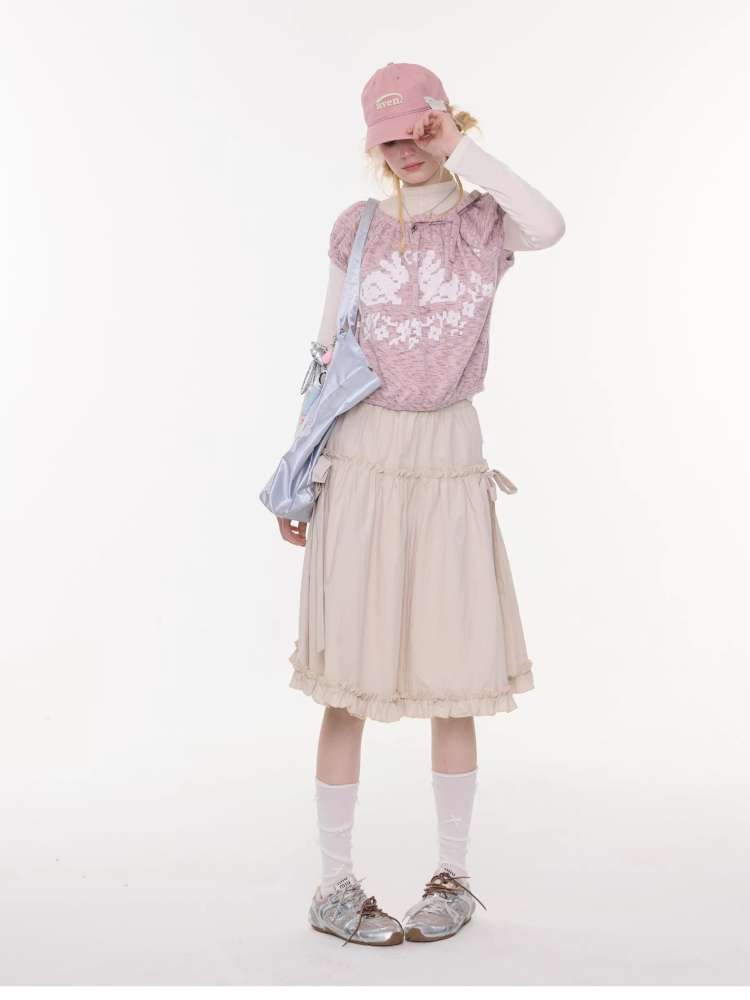 Retro Khaki A-Line Slimming Skirt【s0000015425】