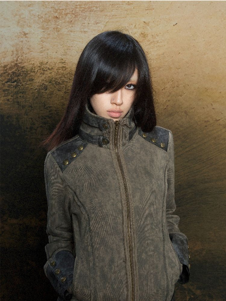 Skeleton Patchwork PU Sweatshirt 【s0000011803】