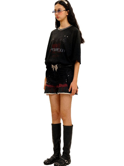 Distressed Panelled Multi Skirt【s0000016411】