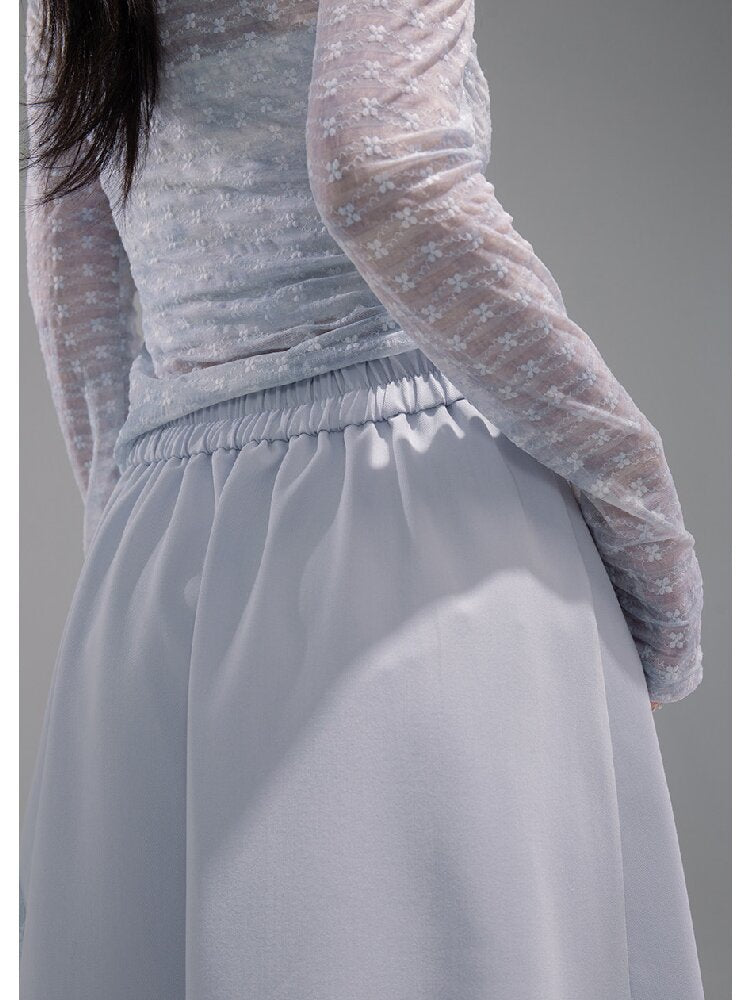 Flowing Shadow Gray Lace Skirt【s0000015734】
