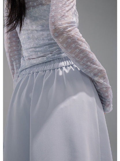Flowing Shadow Gray Lace Skirt【s0000015734】