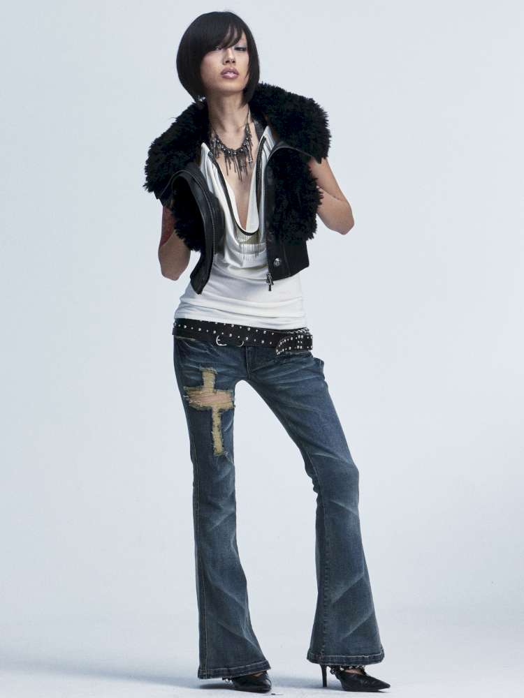 Slim Wash Distressed Bell Bottom【s0000014661】