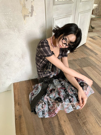 Jacquard Cross Vintage Maxi Skirt【s0000018085】