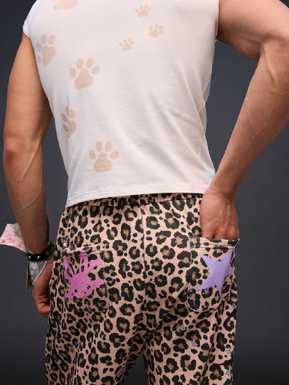 Leopard Sticker Print Sweatpants【s0000017030】