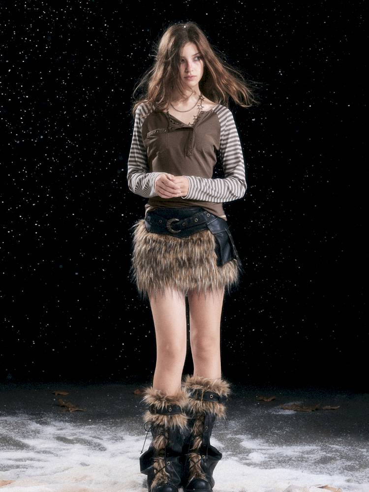 Striped Raglan Sleeve T-Shirt【s0000014430】