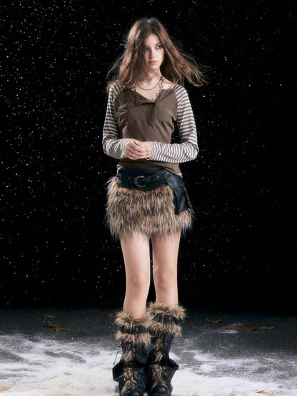 Striped Raglan Sleeve T-Shirt【s0000014430】