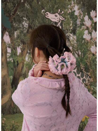 Two Color Lace Pile Scrunchies【s0000016709】