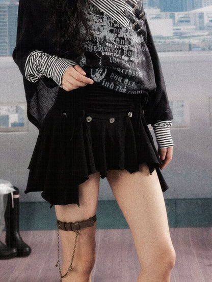 Pleated Irregular A-Line Skirt【s0000016271】