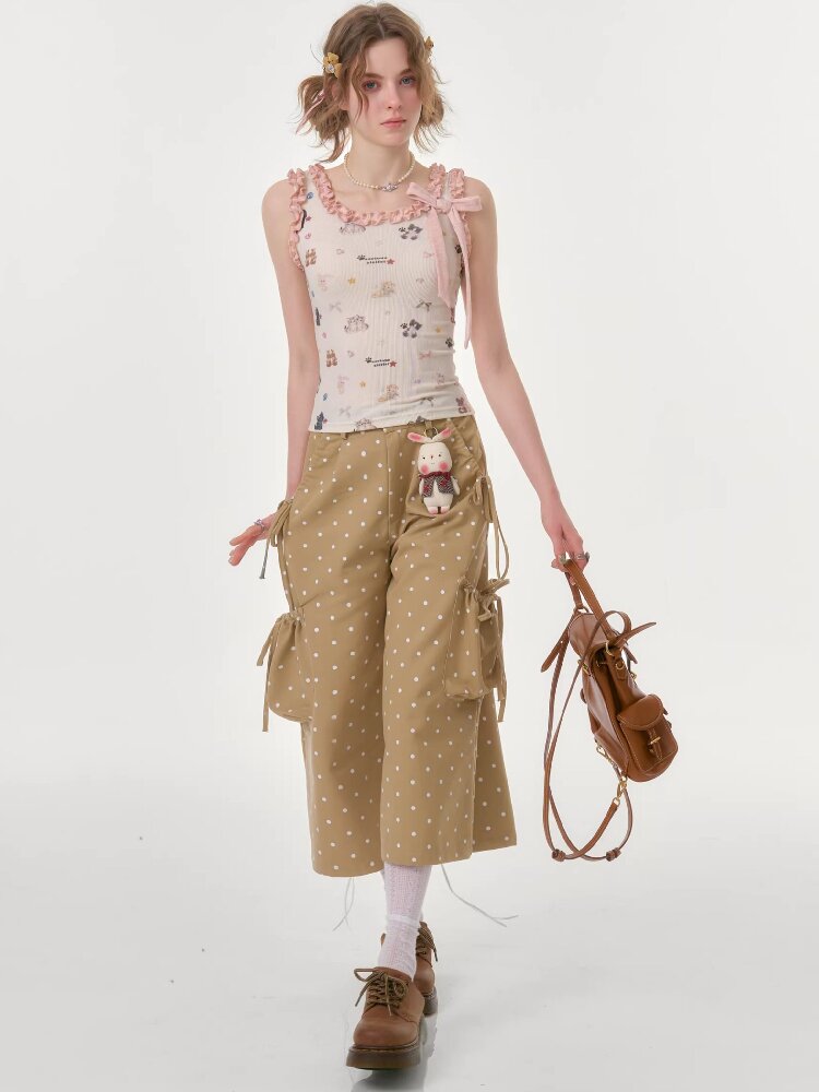 Printed Wood Ear Slim Camisole【s0000016623】
