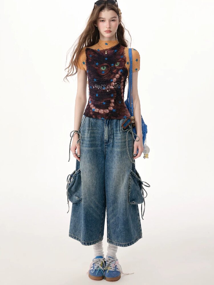 Vintage Strappy Pocket Workwear Jeans【s0000017311】