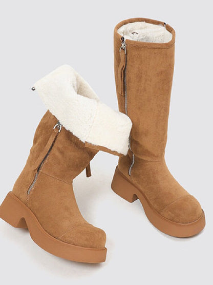 Matte Lambswool Winter Snow Boots【s0000015720】