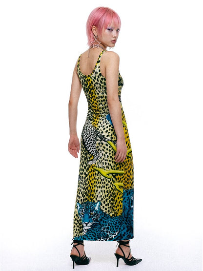 Vintage Leopard Print Fitted Dress【s0000017405】