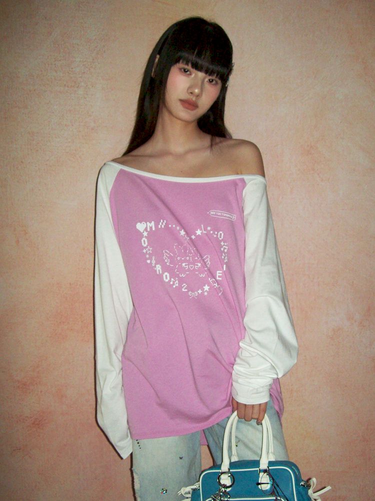 Plunge Long Sleeve T-shirt【s0000012543】