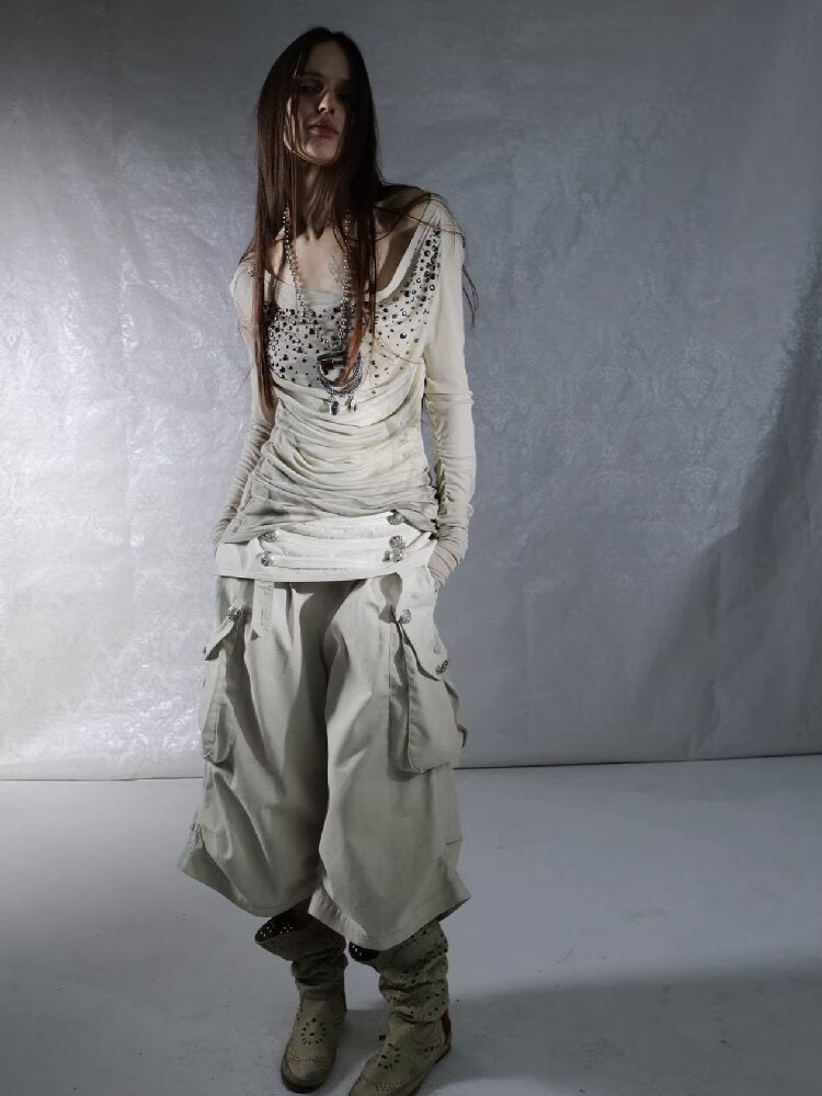 Vintage Low Rise Cargo Cropped Pants【s0000015906】